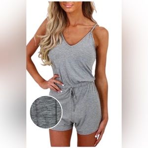 Love culture cami romper Women’s size medium gray shorts sleeveless